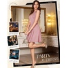 image:imageHomRain Glitter Sparkle V Neck Cocktail Dress for Women 2026 A Line Backless Halter Sequin Homecoming Evening Party DressesDustyrose