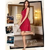 image:imageHomRain Glitter Sparkle V Neck Cocktail Dress for Women 2026 A Line Backless Halter Sequin Homecoming Evening Party DressesRed