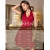 image:imageHomRain Glitter Sparkle V Neck Cocktail Dress for Women 2026 A Line Backless Halter Sequin Homecoming Evening Party DressesRed