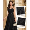 image:imageHomRain Semi Formal Long Dresses for Women Wedding Guest Teen Cocktail Dress VNeck for Prom Graduation Evening GalaBlack