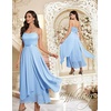 image:imageHomRain Semi Formal Long Dresses for Women Wedding Guest Teen Cocktail Dress VNeck for Prom Graduation Evening GalaBlue
