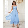 image:imageHomRain Semi Formal Long Dresses for Women Wedding Guest Teen Cocktail Dress VNeck for Prom Graduation Evening GalaBlue