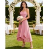 image:imageHomRain Semi Formal Long Dresses for Women Wedding Guest Teen Cocktail Dress VNeck for Prom Graduation Evening GalaBlush