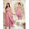 image:imageHomRain Semi Formal Long Dresses for Women Wedding Guest Teen Cocktail Dress VNeck for Prom Graduation Evening GalaBlush