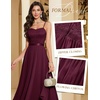 image:imageHomRain Semi Formal Long Dresses for Women Wedding Guest Teen Cocktail Dress VNeck for Prom Graduation Evening GalaBurgundy