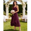 image:imageHomRain Semi Formal Long Dresses for Women Wedding Guest Teen Cocktail Dress VNeck for Prom Graduation Evening GalaBurgundy