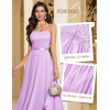 image:imageHomRain Semi Formal Long Dresses for Women Wedding Guest Teen Cocktail Dress VNeck for Prom Graduation Evening GalaLavender