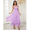 image:imageHomRain Semi Formal Long Dresses for Women Wedding Guest Teen Cocktail Dress VNeck for Prom Graduation Evening GalaLavender