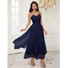 image:imageHomRain Semi Formal Long Dresses for Women Wedding Guest Teen Cocktail Dress VNeck for Prom Graduation Evening GalaNavy