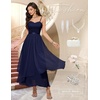 image:imageHomRain Semi Formal Long Dresses for Women Wedding Guest Teen Cocktail Dress VNeck for Prom Graduation Evening GalaNavy