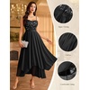 image:imageHomRain Semi Formal Long Dresses for Women Wedding Guest Teen Cocktail Dress VNeck for Prom Graduation Evening GalaSequin Black