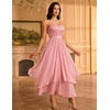 image:imageHomRain Semi Formal Long Dresses for Women Wedding Guest Teen Cocktail Dress VNeck for Prom Graduation Evening GalaSequin Blush