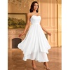 image:imageHomRain Semi Formal Long Dresses for Women Wedding Guest Teen Cocktail Dress VNeck for Prom Graduation Evening GalaSequin White