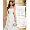 image:imageHomRain Semi Formal Long Dresses for Women Wedding Guest Teen Cocktail Dress VNeck for Prom Graduation Evening GalaWhite