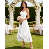 image:imageHomRain Semi Formal Long Dresses for Women Wedding Guest Teen Cocktail Dress VNeck for Prom Graduation Evening GalaWhite