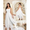 image:imageHomRain Semi Formal Long Dresses for Women Wedding Guest Teen Cocktail Dress VNeck for Prom Graduation Evening GalaWhite