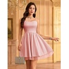 image:imageHomRain Sparkly Sequined Cocktail Dress for Women Spaghetti Strap A Line Homecoming Graduation Dress with Soft Tulle LiningBlush