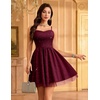 image:imageHomRain Sparkly Sequined Cocktail Dress for Women Spaghetti Strap A Line Homecoming Graduation Dress with Soft Tulle LiningBurgundy