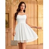 image:imageHomRain Sparkly Sequined Cocktail Dress for Women Spaghetti Strap A Line Homecoming Graduation Dress with Soft Tulle LiningWhite