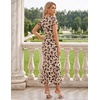 image:imageHomRain Summer Floral Wedding Guest Maxi Dress for Women Short Sleeve Bodycon Mesh Ruched Dresses Elegant Cocktail DressChampagne