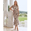 image:imageHomRain Summer Floral Wedding Guest Maxi Dress for Women Short Sleeve Bodycon Mesh Ruched Dresses Elegant Cocktail DressChampagne