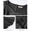 image:imageHomRain V Neck Formal Wedding Guest Dresses for Women Ruffle Sleeves for Cocktail Graduation Modest DressBlack