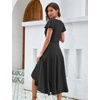 image:imageHomRain V Neck Formal Wedding Guest Dresses for Women Ruffle Sleeves for Cocktail Graduation Modest DressBlack