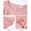 image:imageHomRain V Neck Formal Wedding Guest Dresses for Women Ruffle Sleeves for Cocktail Graduation Modest DressBlush