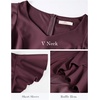 image:imageHomRain V Neck Formal Wedding Guest Dresses for Women Ruffle Sleeves for Cocktail Graduation Modest DressBurgundy
