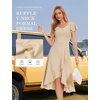 image:imageHomRain V Neck Formal Wedding Guest Dresses for Women Ruffle Sleeves for Cocktail Graduation Modest DressChampagne