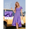 image:imageHomRain V Neck Formal Wedding Guest Dresses for Women Ruffle Sleeves for Cocktail Graduation Modest DressLavender