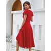 image:imageHomRain V Neck Formal Wedding Guest Dresses for Women Ruffle Sleeves for Cocktail Graduation Modest DressRed