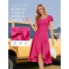 image:imageHomRain V Neck Formal Wedding Guest Dresses for Women Ruffle Sleeves for Cocktail Graduation Modest DressRose
