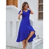 image:imageHomRain V Neck Formal Wedding Guest Dresses for Women Ruffle Sleeves for Cocktail Graduation Modest DressRoyalblue
