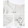 image:imageHomRain V Neck Formal Wedding Guest Dresses for Women Ruffle Sleeves for Cocktail Graduation Modest DressWhite