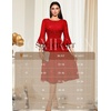 image:imageHomRain Womens Church Dresses Modest Bell Sleeve Wedding Guest Cocktail Tea Party Vintage Evening DressGlitterred