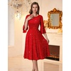 image:imageHomRain Womens Church Dresses Modest Bell Sleeve Wedding Guest Cocktail Tea Party Vintage Evening DressGlitterred