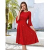 image:imageHomRain Womens Church Dresses Modest Bell Sleeve Wedding Guest Cocktail Tea Party Vintage Evening DressGlitterred