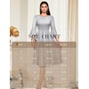 image:imageHomRain Womens Church Dresses Modest Bell Sleeve Wedding Guest Cocktail Tea Party Vintage Evening DressGlittersilver