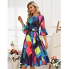 image:imageHomRain Womens Church Dresses Modest Bell Sleeve Wedding Guest Cocktail Tea Party Vintage Evening DressMix