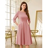 image:imageHomRain Womens Fit and Flare Midi Dress34 Sleeve Modest Church Dress Classy Causal Work Dresses with PocketsBlush