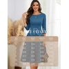 image:imageHomRain Womens Fit and Flare Midi Dress34 Sleeve Modest Church Dress Classy Causal Work Dresses with PocketsGreyblue