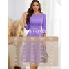 image:imageHomRain Womens Fit and Flare Midi Dress34 Sleeve Modest Church Dress Classy Causal Work Dresses with PocketsLavender