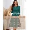 image:imageHomRain Womens Fit and Flare Midi Dress34 Sleeve Modest Church Dress Classy Causal Work Dresses with PocketsPeacock
