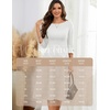 image:imageHomRain Womens Fit and Flare Midi Dress34 Sleeve Modest Church Dress Classy Causal Work Dresses with PocketsWhite