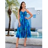 image:imageHomRain Womens Floral Spaghetti Strap Summer Maxi Dress for Wedding Guest Formal Party Brunch Vacation OutfitsBlue Floral