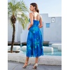 image:imageHomRain Womens Floral Spaghetti Strap Summer Maxi Dress for Wedding Guest Formal Party Brunch Vacation OutfitsBlue Floral