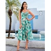 image:imageHomRain Womens Floral Spaghetti Strap Summer Maxi Dress for Wedding Guest Formal Party Brunch Vacation OutfitsGreen Floral