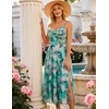 image:imageHomRain Womens Floral Spaghetti Strap Summer Maxi Dress for Wedding Guest Formal Party Brunch Vacation OutfitsGreen Floral