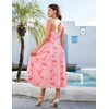 image:imageHomRain Womens Floral Spaghetti Strap Summer Maxi Dress for Wedding Guest Formal Party Brunch Vacation OutfitsPink Floral